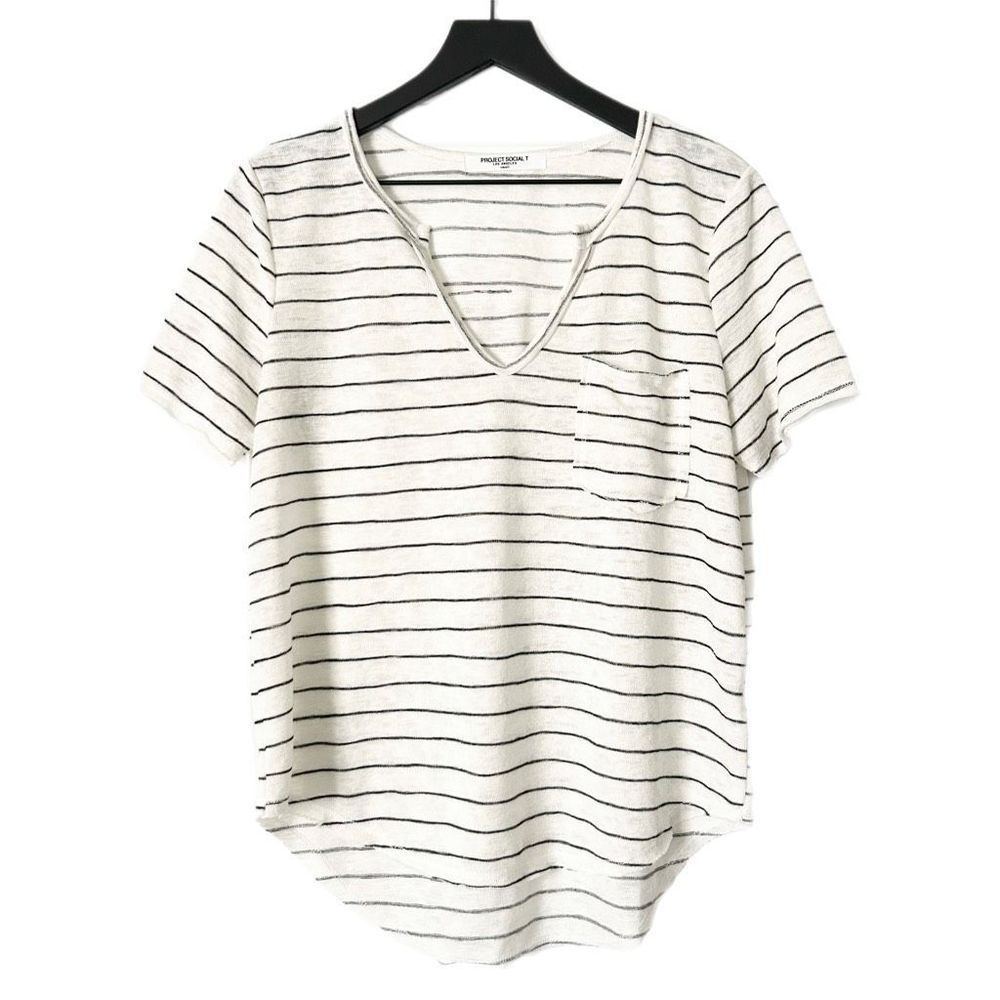 Project Social T Stripe V-Neck Tee
